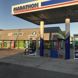 Marathon gas station and Scallop Cove Grocery store